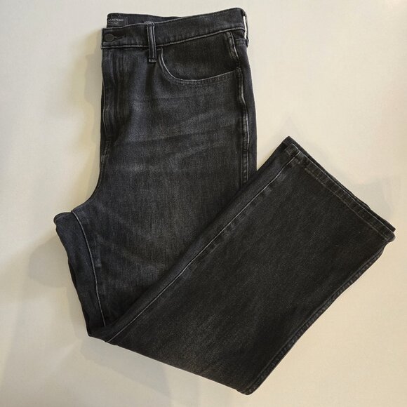 Sz 33 Banana Republic high rise crop boot cut black faded EUC - Picture 1 of 14
